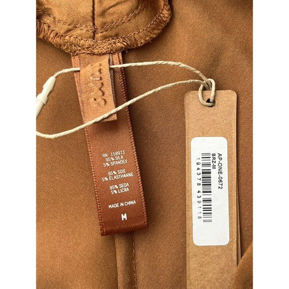 SKIMS Women's Silk Ruffle Loungewear Lingerie Teddy Bodysuit In Bronze Size M - Picture 3 of 9